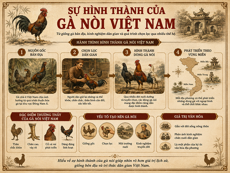 Sự hình thành của gà nòi Việt Nam